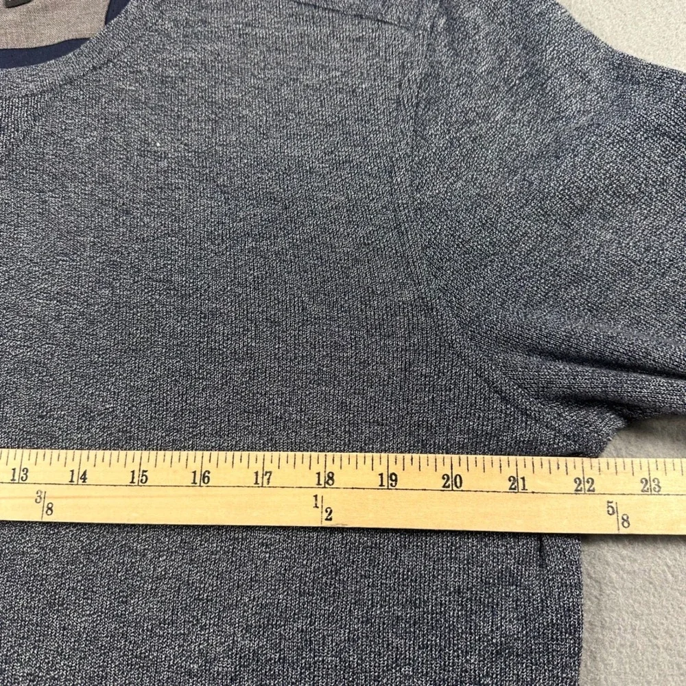 Banana Republic Mens Large Navy Blue Heather Long Sleeve Crewneck Pullover Top